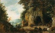 Joos de Momper Monks Hermitage in a Cave oil